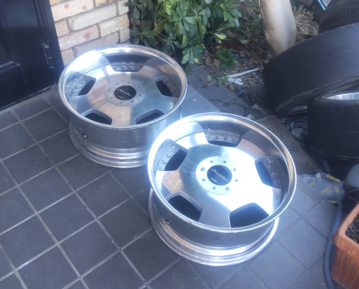 18インチ work ユーロライン 114.3 4穴 5穴 マルチ 8.5jj+20 2本 ワーク EUROLINE 塗装剥離_画像1