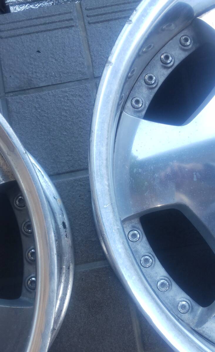 18インチ work ユーロライン 114.3 4穴 5穴 マルチ 8.5jj+20 2本 ワーク EUROLINE 塗装剥離_画像4
