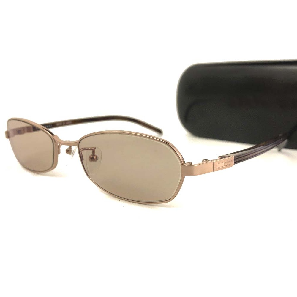 1円 極美品 GUCCI グッチ GG-9581J チタン製 Gロゴ カラーレンズ 眼鏡 メガネ アイウェア ピンク ブラウン /JP1602_画像1