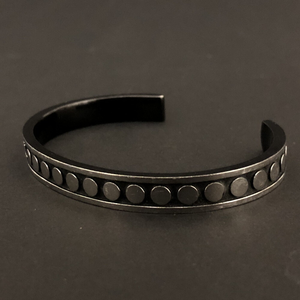 1円 美品 DIESEL ディーゼル ロゴ ステンレススチール バングル ブレスレット 腕輪 シルバー /ZX2279_画像2