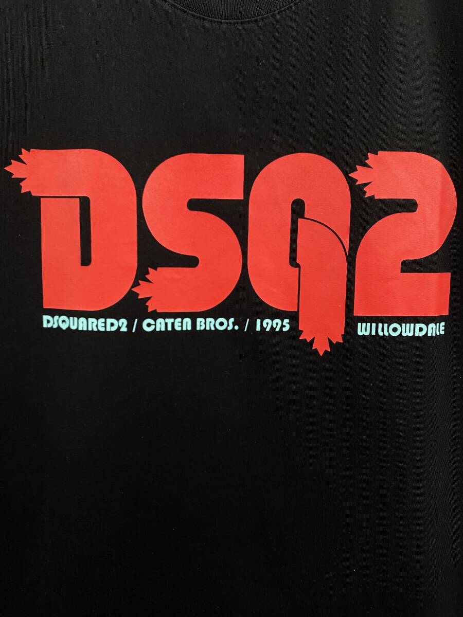 DSQUARED2 ディースクエアード ブラック スエット ロゴ入りDSQ18 XXL_画像4
