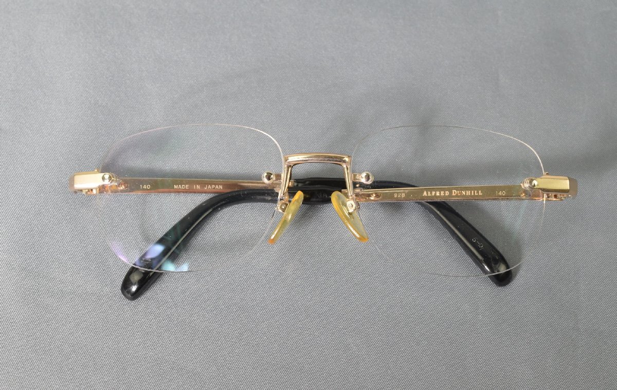 5000-XA00054★Dunhill ダンヒル★リムレス メガネ 眼鏡 ふちなし 度入り PH 928 140 53□17 チタン ゴールド_画像9