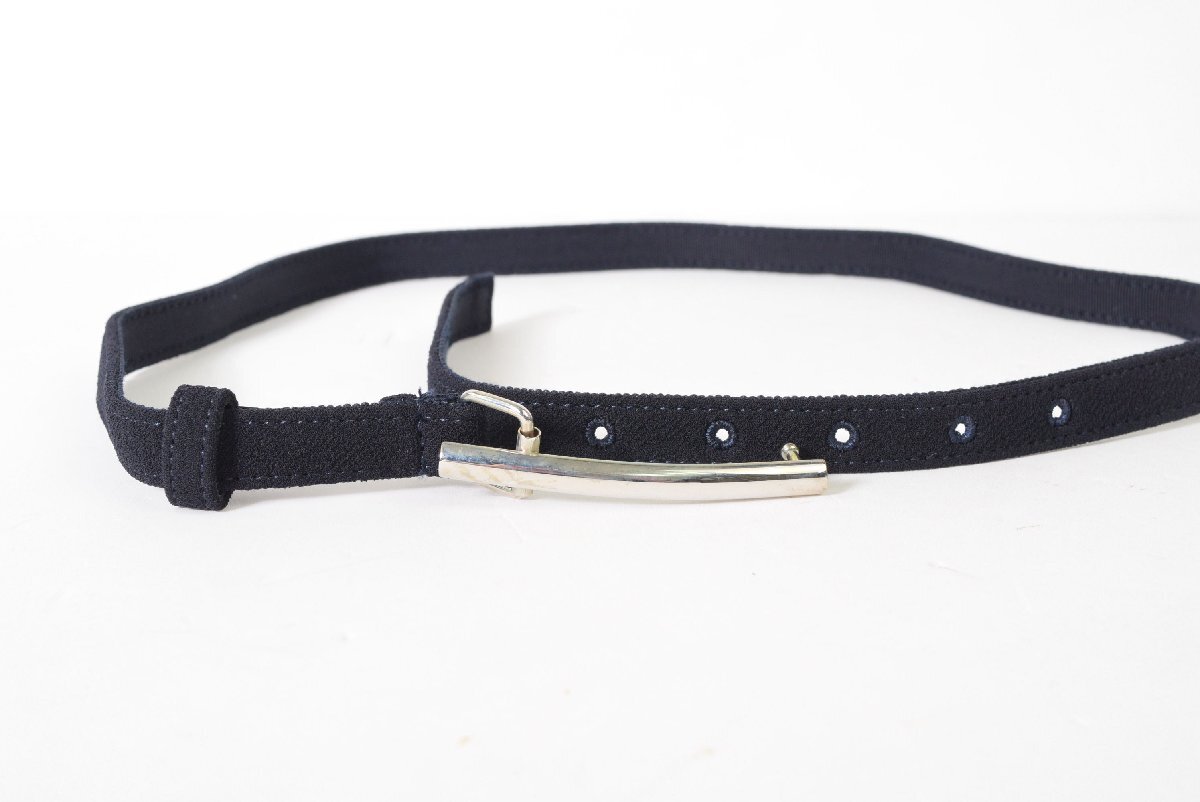 5000-XA00066★シルバー バックル スウェード風 ベルト 細め 黒 ブラック ウエストマーク_画像5