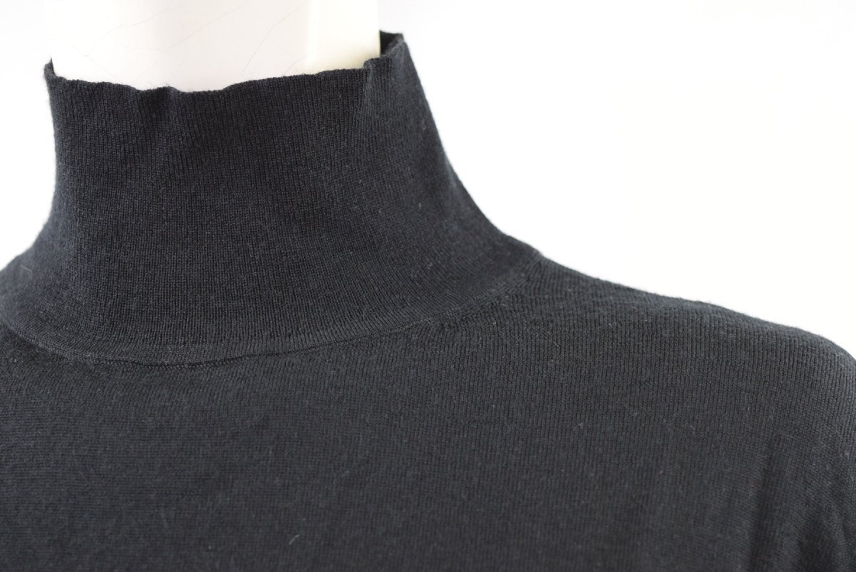 5000-GA00158★セオリーリュクス theory luxe★ウール ボトルネック ニット 38 黒ブラック 長袖 ハイネック ハイゲージ セーター 29700円_画像2