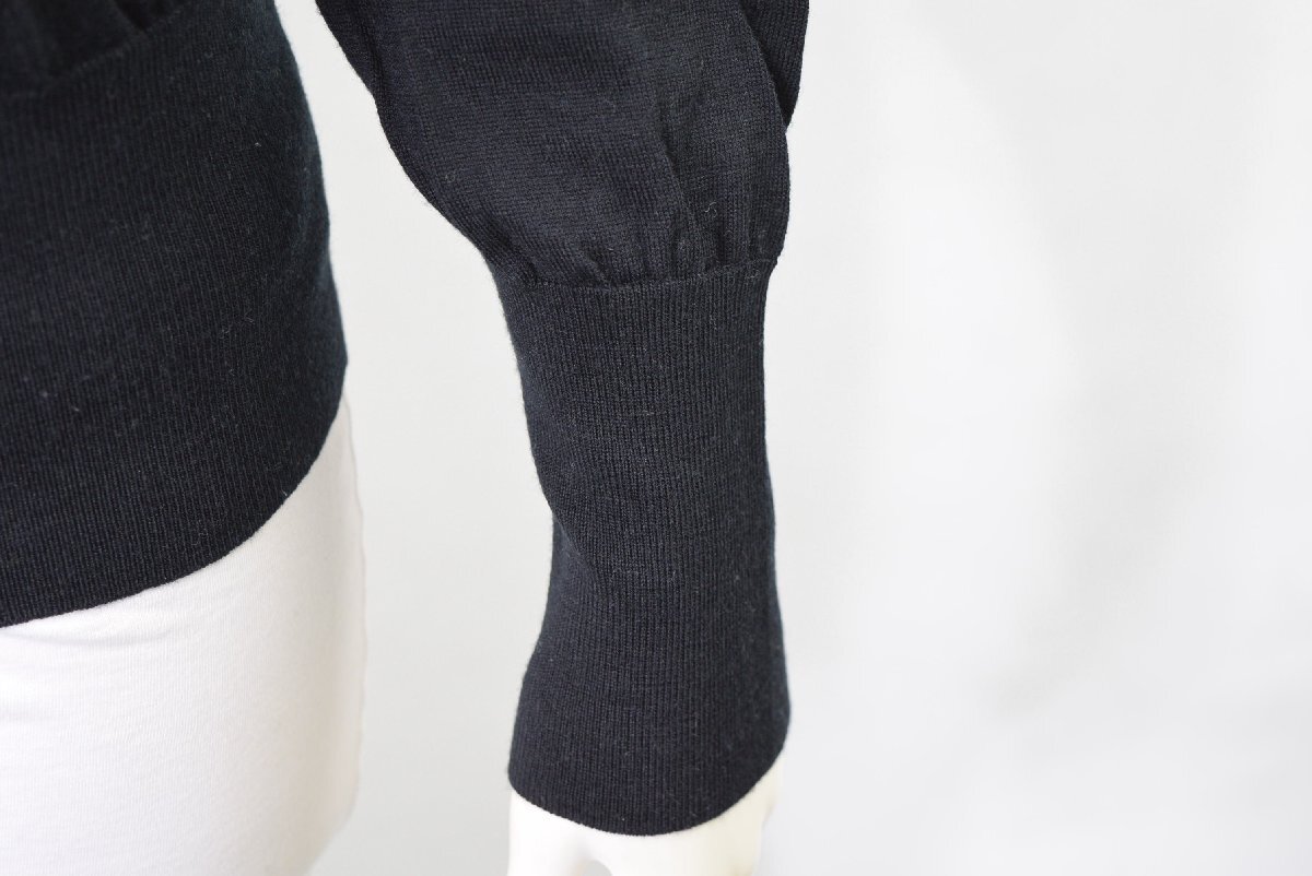 5000-GA00158★セオリーリュクス theory luxe★ウール ボトルネック ニット 38 黒ブラック 長袖 ハイネック ハイゲージ セーター 29700円_画像3