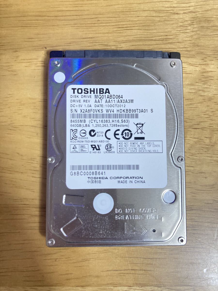 東芝 MQ01ABD064 SATA 2.5インチHDD 640GB_画像1