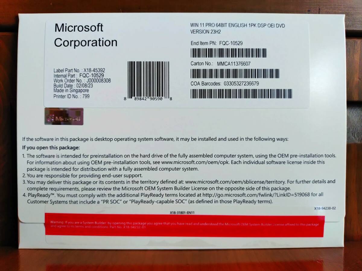 Microsoft Windows 11 Pro 64bit DSP版 DVD プロダクトキー 正規認証保証_画像1