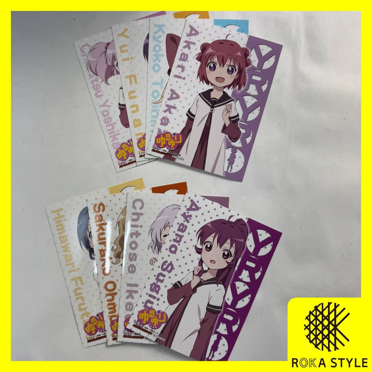 ゆるゆり イラストカード 8枚セット ゲーマーズ GAMERS 購入特典 非売品 ごらく部 生徒会 なもり 一迅社 YRYR 長期保管品 B1j R71113_画像1
