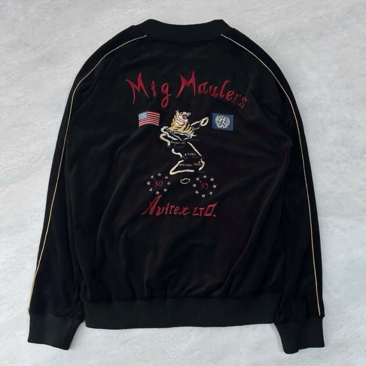 AVIREX アヴィレックス ベロア トラックジャケット スカジャン XLサイズ_画像1