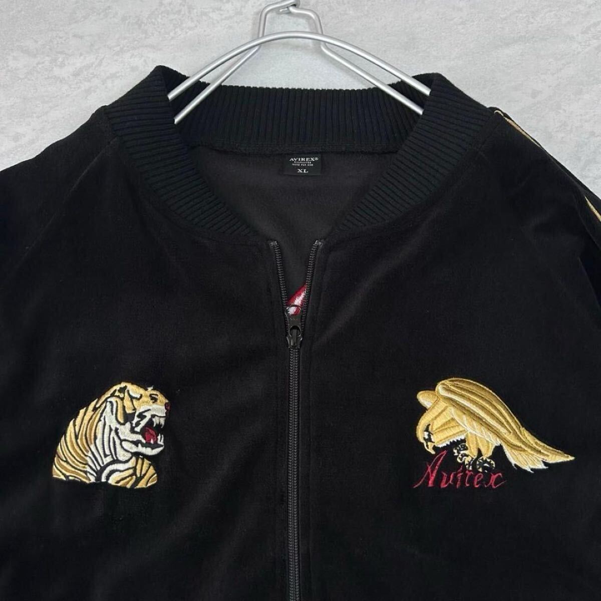 AVIREX アヴィレックス ベロア トラックジャケット スカジャン XLサイズ_画像9