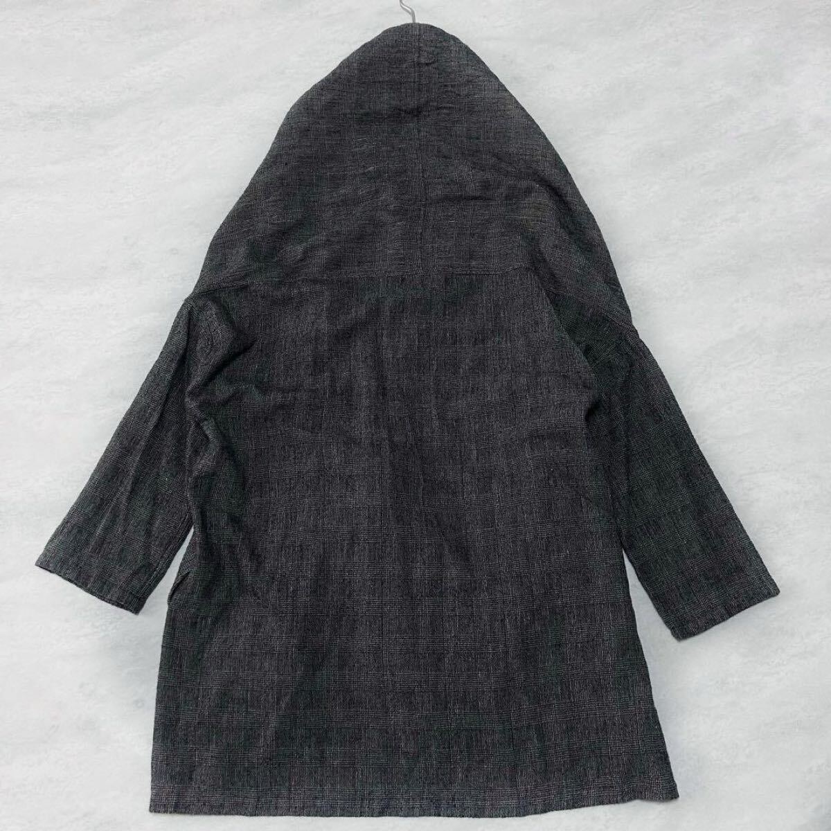 vlas blommeヴラスブラム チェック ショール カーディガン リネン混_画像9