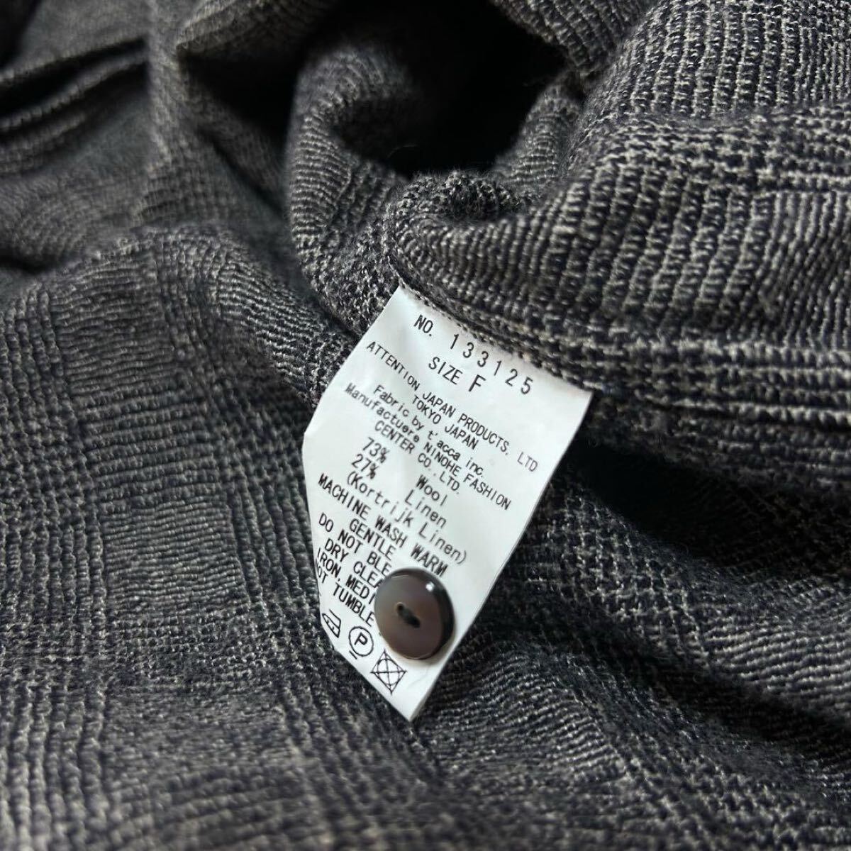 vlas blommeヴラスブラム チェック ショール カーディガン リネン混_画像10