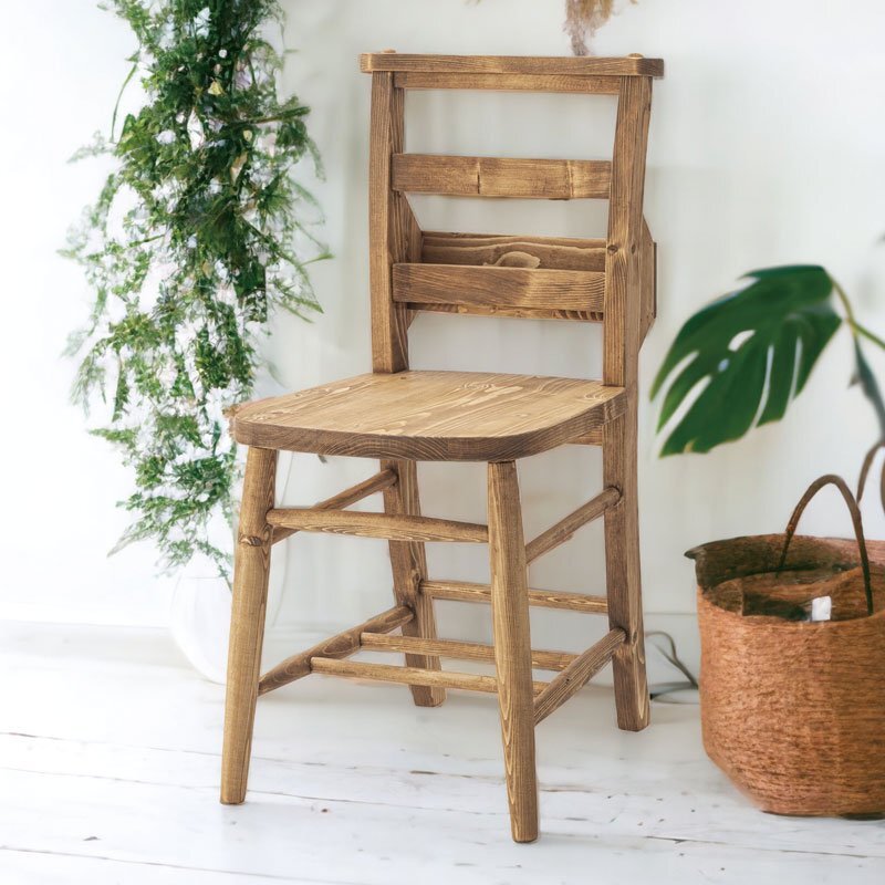 [ новый товар ] стул стул место хранения имеется стул Church стул сосна материал натуральное дерево масло отделка Country French Vintage 