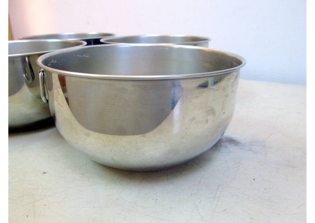 《510143》ボウル / 業務用 深ボウル ステンレス 寿金属 ベルサイユ 外径約20.5cm 高さ約11cm【4点】製菓 和菓子 洋菓子_画像2