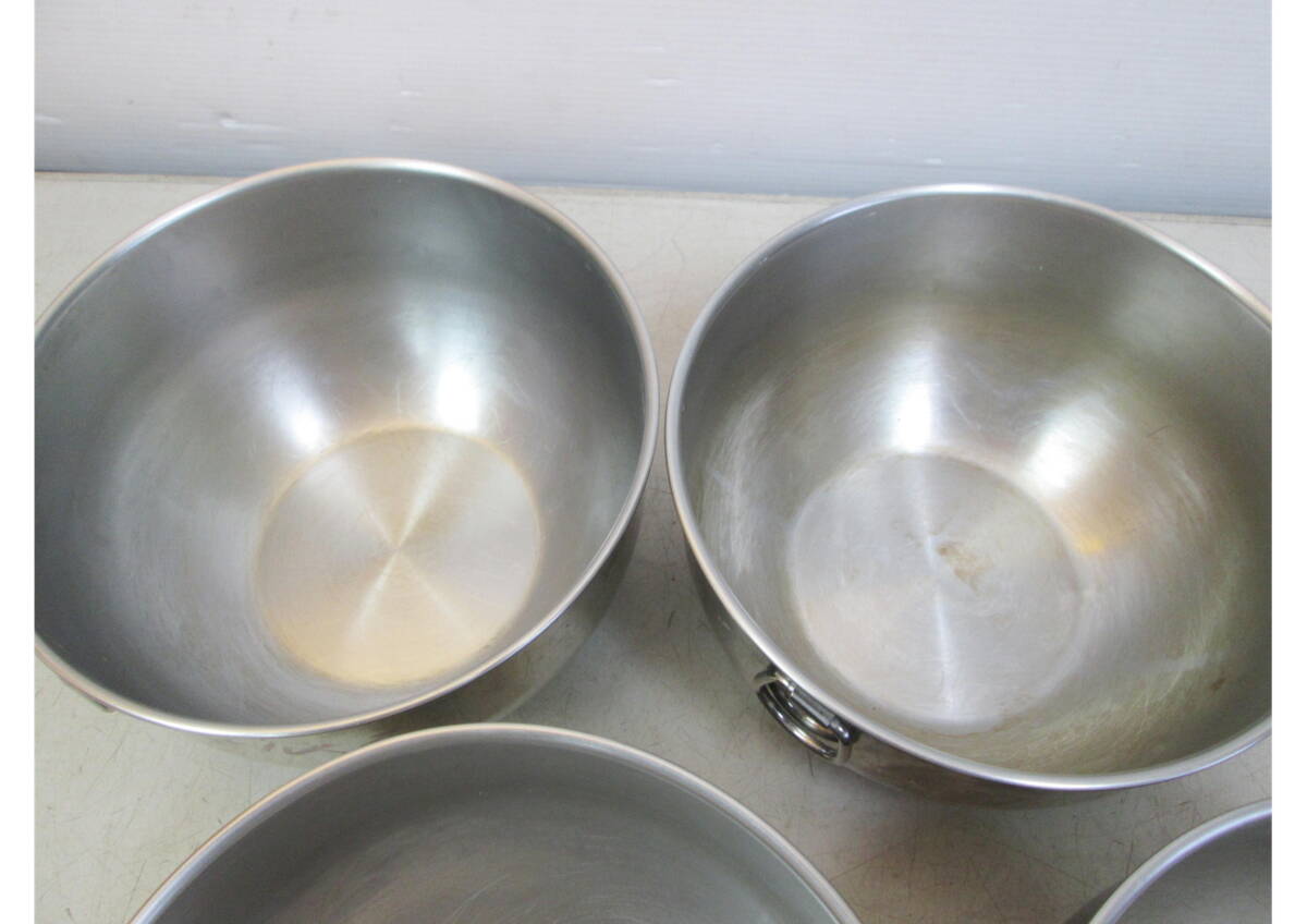 《510143》ボウル / 業務用 深ボウル ステンレス 寿金属 ベルサイユ 外径約20.5cm 高さ約11cm【4点】製菓 和菓子 洋菓子_画像5