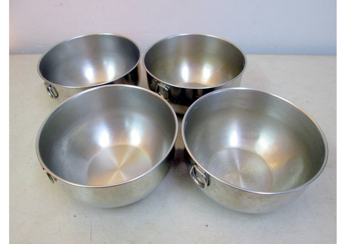 《510143》ボウル / 業務用 深ボウル ステンレス 寿金属 ベルサイユ 外径約20.5cm 高さ約11cm【4点】製菓 和菓子 洋菓子_画像1