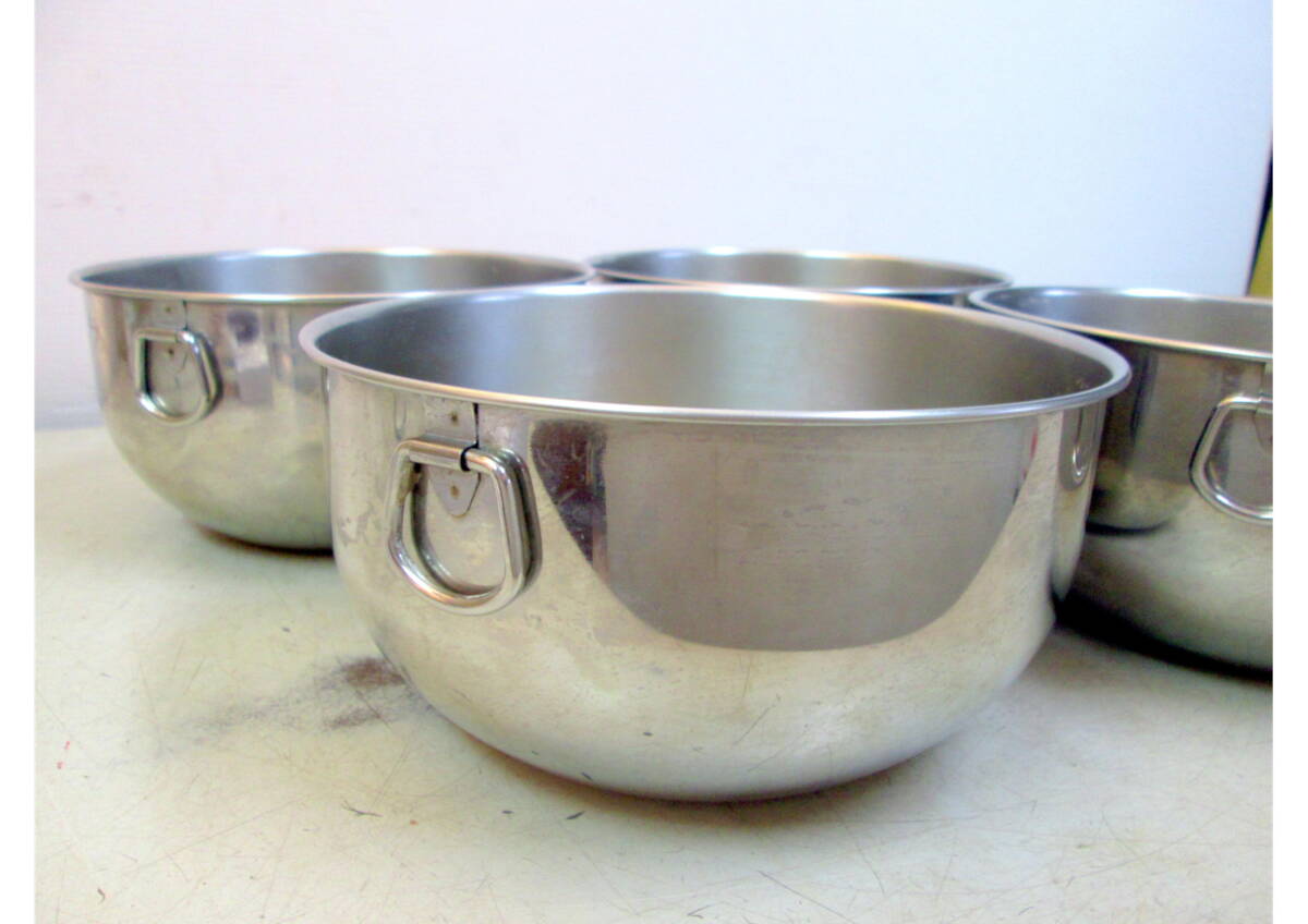 《510143》ボウル / 業務用 深ボウル ステンレス 寿金属 ベルサイユ 外径約20.5cm 高さ約11cm【4点】製菓 和菓子 洋菓子_画像3