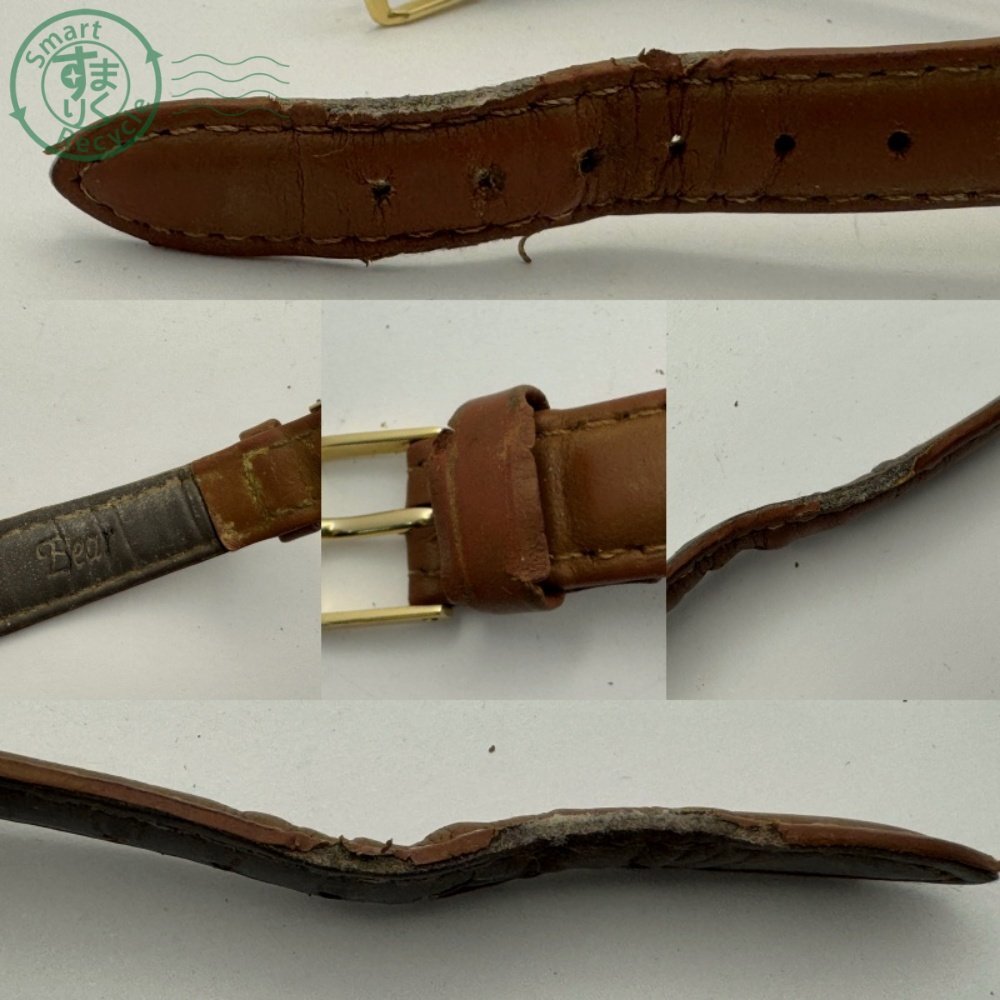 BK0703818 ● Burberrys バーバリーズ 3210 クォーツ 三針 アナログ ラウンド 白系文字盤 レザーベルト ベルト劣化あり 腕時計 中古_画像9