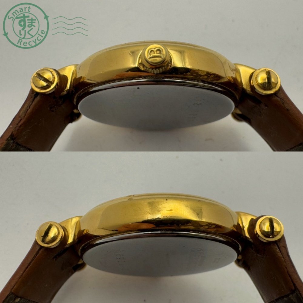 BK0703818 ● Burberrys バーバリーズ 3210 クォーツ 三針 アナログ ラウンド 白系文字盤 レザーベルト ベルト劣化あり 腕時計 中古_画像5