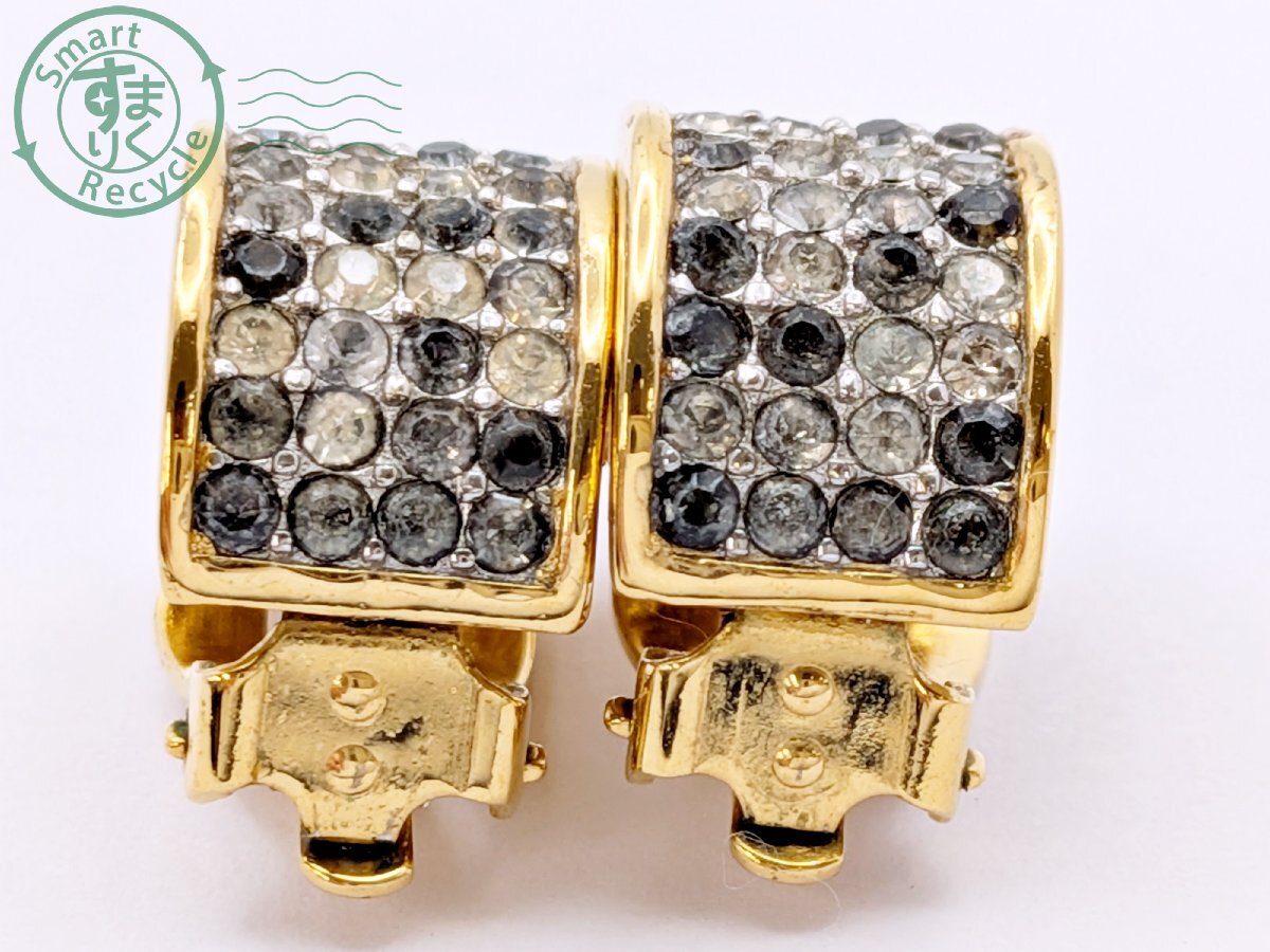 BK0603413　★ GIVENCHY ジバンシイ ジバンシィ ジバンシー イヤリング ハーフフープ ストーン ゴールドカラー アクセサリー ジュエリー_画像2