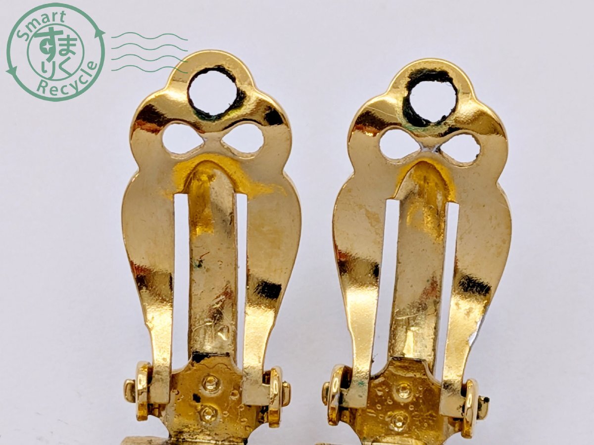 BK0603413　★ GIVENCHY ジバンシイ ジバンシィ ジバンシー イヤリング ハーフフープ ストーン ゴールドカラー アクセサリー ジュエリー_画像7