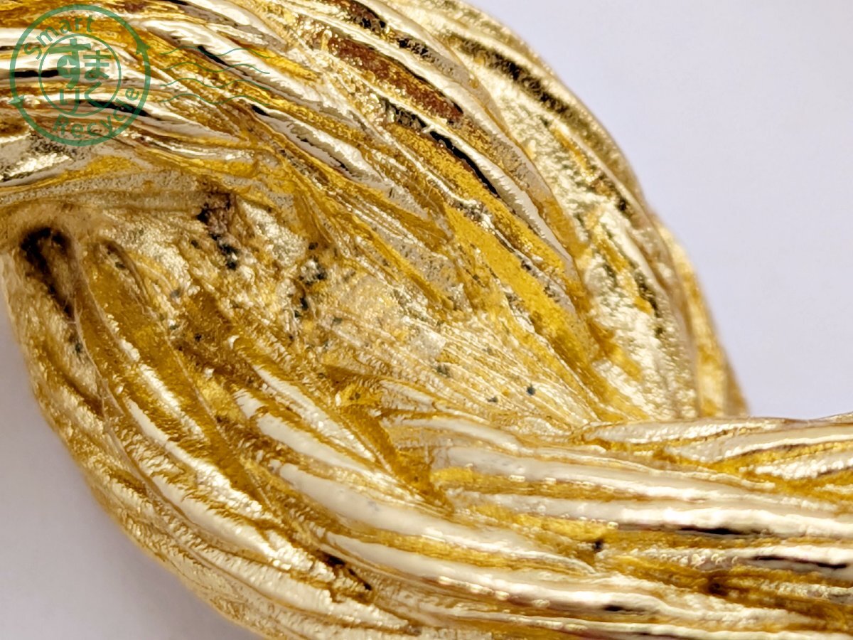 BK0706665 * Christian Dior Christian * Dior брошь 3 полосный цепь? трос? узор Gold цвет аксессуары б/у 