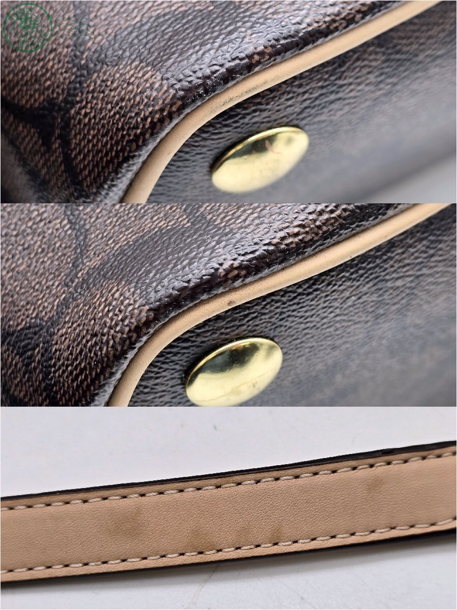 BK0607217 v COACH Coach 2WAY сумка на плечо ручная сумочка Camel оттенок коричневого signature сумка портфель б/у товар used товар текущее состояние товар 