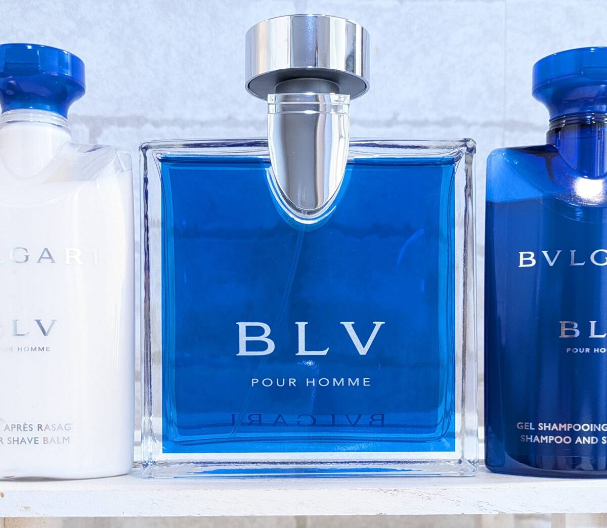 日本語表記 100ml 未使用品 ブルガリ ブルー プールオム オードトワレ シャワージェル アフターシェーブ_画像1