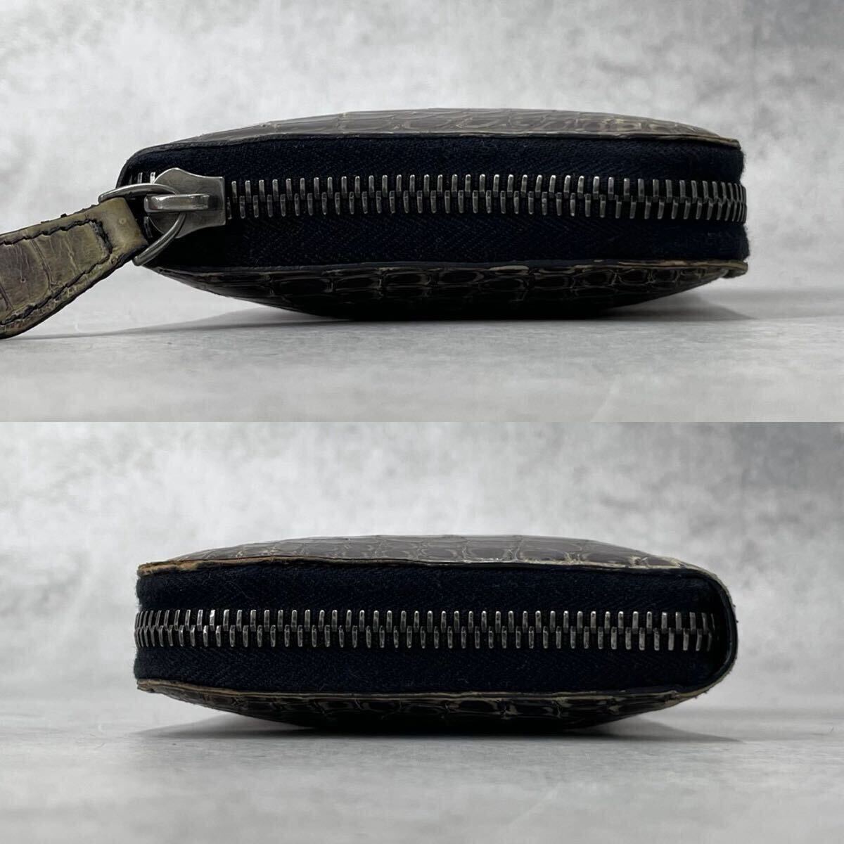 BOTTEGA VENETA Bottega Veneta крокодил длинный кошелек раунд застежка-молния раунд Zip экзотический кожа Zippy бумажник 