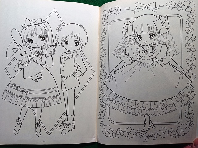 ぬりえ アップルシスターズ　PAPER ROCK（あいかわ敬？）■昭和 レトロ ショウワノート 当時物 デッドストック■A-7_画像4