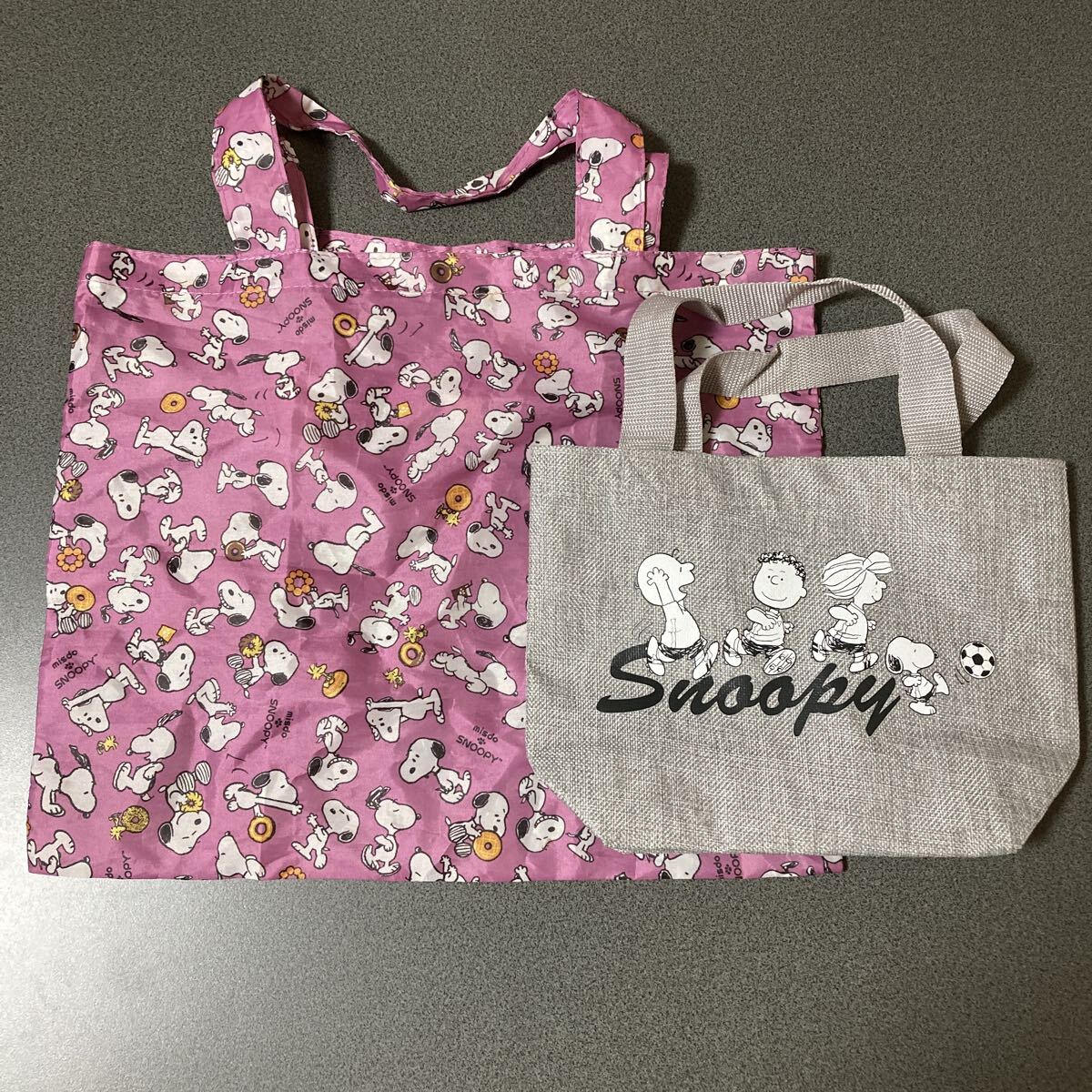 美品 ミスド スヌーピー エコバッグ 2点セット ミスタードーナツ_画像1