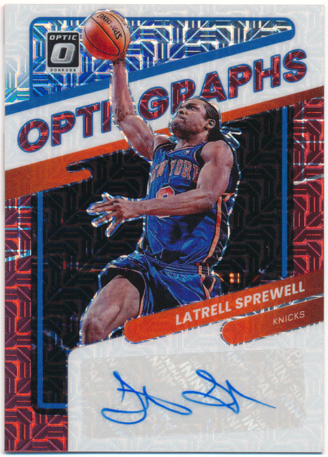* Latrell Sprewell NBA 2021-22 Panini Donruss Optic Optigraphs Prizm Auto автограф sa Imp ритм авто latoreru*s шкив well 
