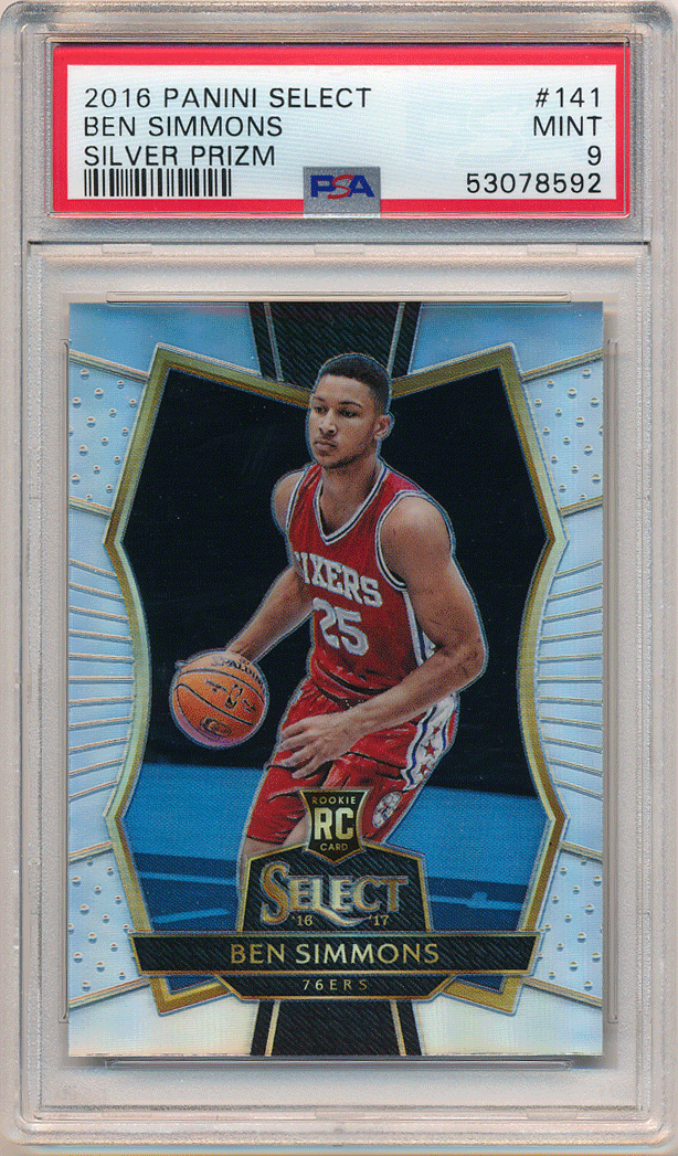 Ben Simmons NBA 2016-17 Panini Select RC Rookie #141 Silver Prizm PSA 9 rookie серебряный p ритм Ben * Symons 