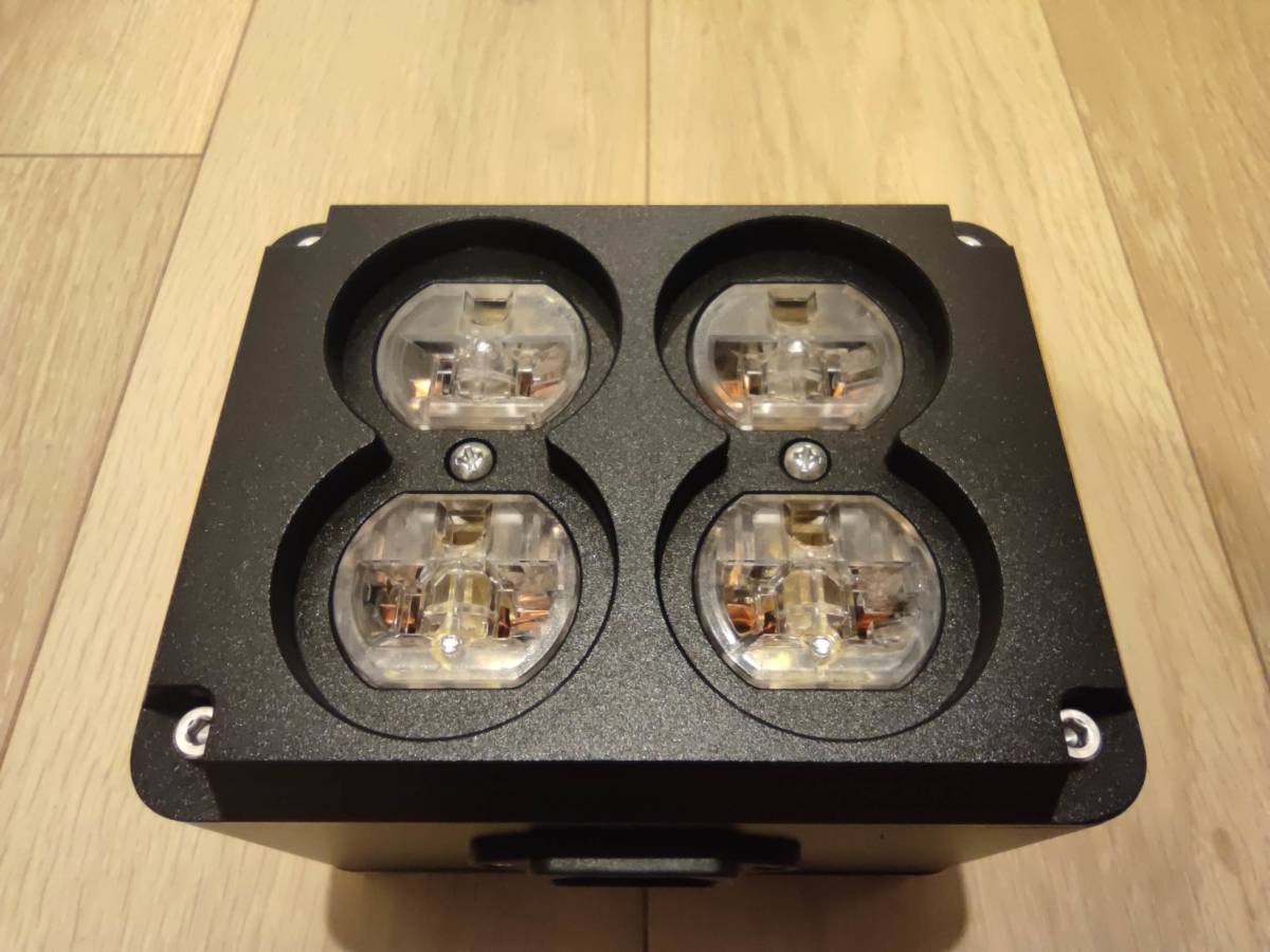 超高厚アルミニウム合金 4口 電源タップ 電源BOX 高純度 OFHC 6-nines 16GA単線_画像3