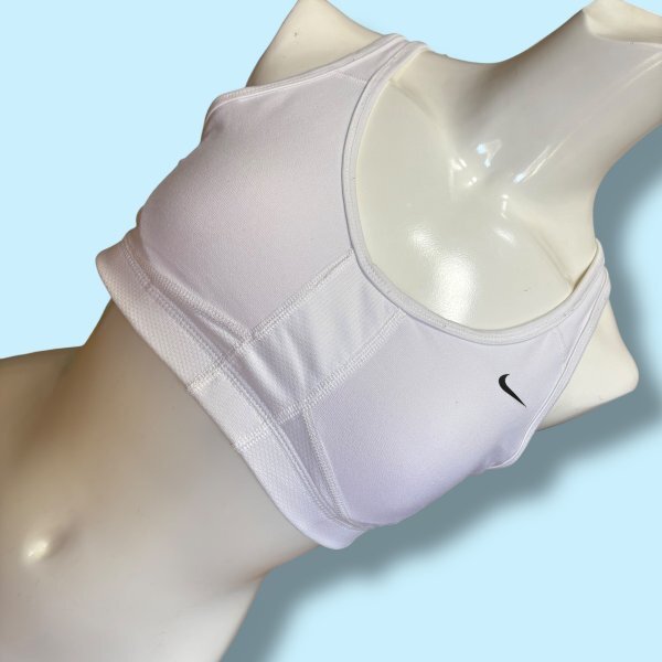 Mサイズ NIKE ナイキ スポーツブラ 白 DRI-FIT フィットネス 陸上 使用感あり_画像1