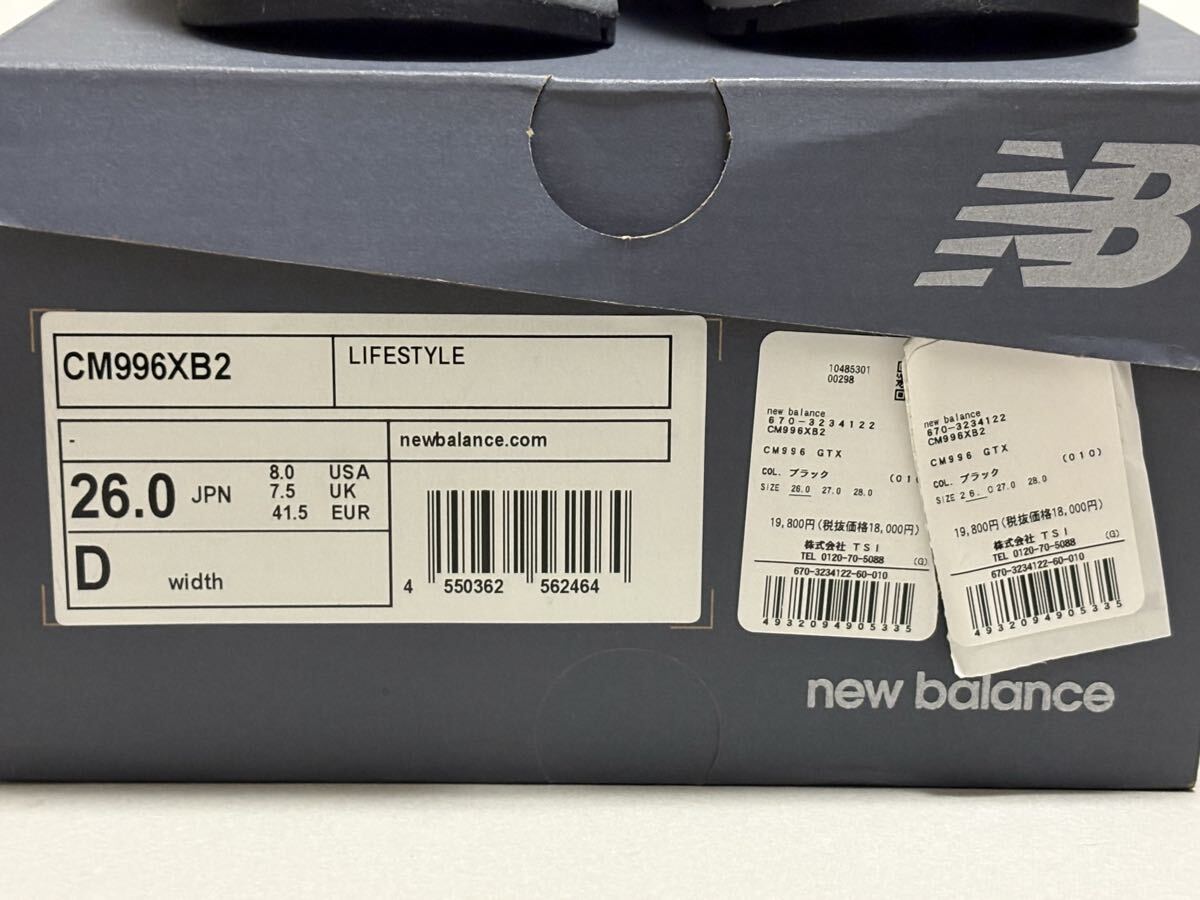 NEW BALANCE CM996XB2 GORE-TEX (BLACK,US8/26㎝) ニューバランス ゴアテックス 黒 ブラック_画像3