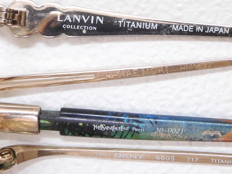 2511-0064●宝市/YSL/ランバン/ハナエモリ/DKNY他/カラーレンズ含/メガネ/5点組/ケース付含/まとめて(梱包サイズ80)_画像6