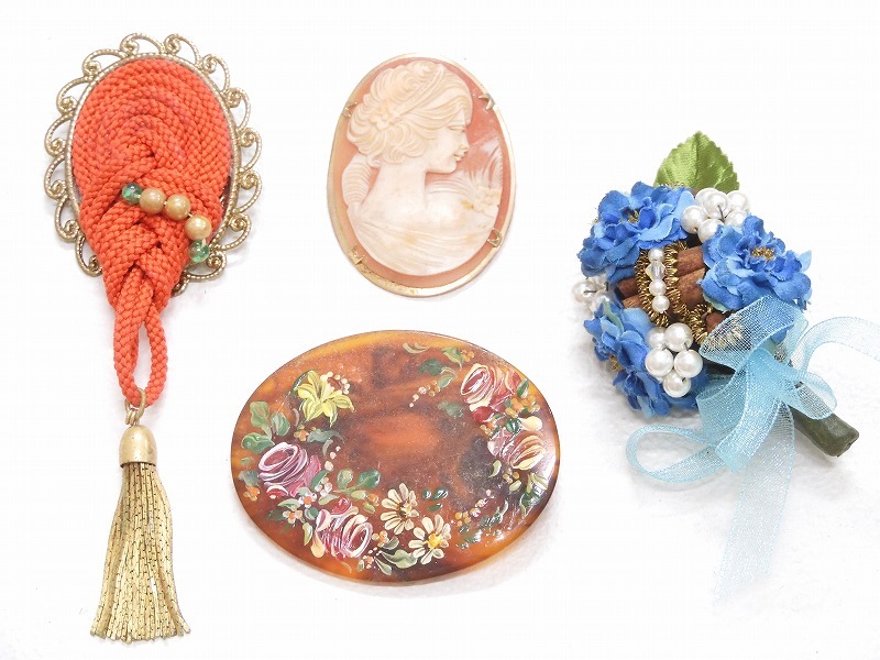 2511-0069●宝市/ラインストーン他/ブローチ/イヤリング/ネックレストップ等/36点組/色々/まとめて(梱包サイズ60)_画像4