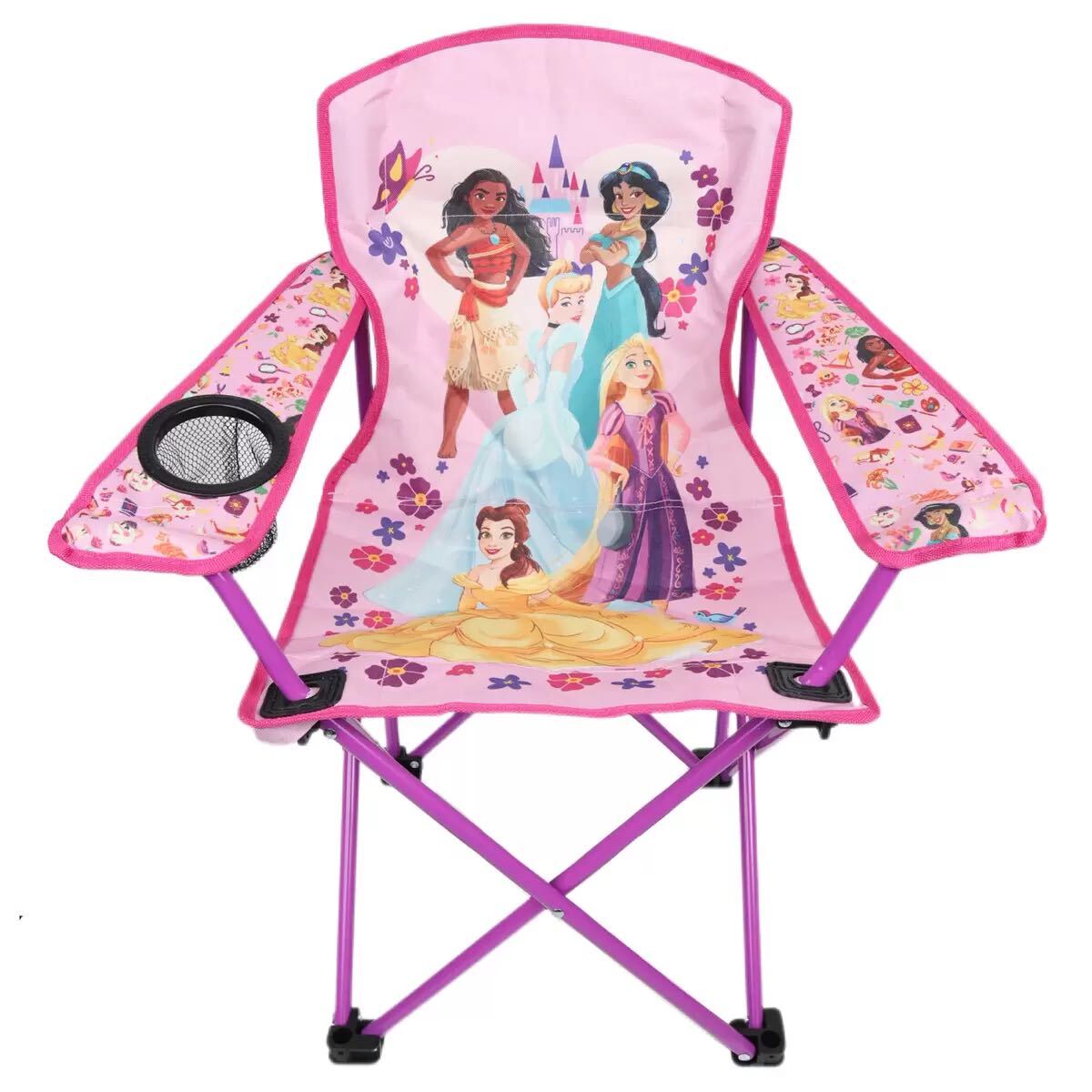 訳あり　新品キャラクター キッズ用　ポータブルチェアー(折りたたみ式イス)　キャンプチェア/子供用/キャンピング/ディズニー　プリンセス_画像2