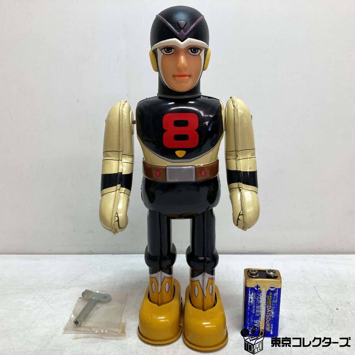 【ブリキ】ビリケン商会 8マン エイトマン ゼンマイ歩行《 箱無し / 動作確認済み》 K.Hirai J.Kuwata 1997 高さ約22cm 日本製●_画像1