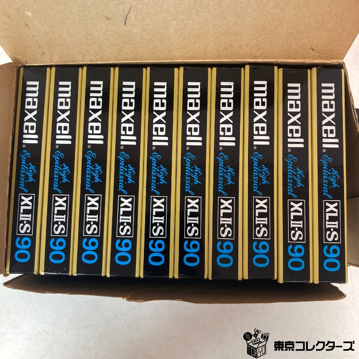 [ нераспечатанный совместно 10шт.@]mak cell кассетная лента XLⅡ-S 90 Hi Posi John { в коробке / трещина есть }High Position EQ:70μs сырой лента maxell*
