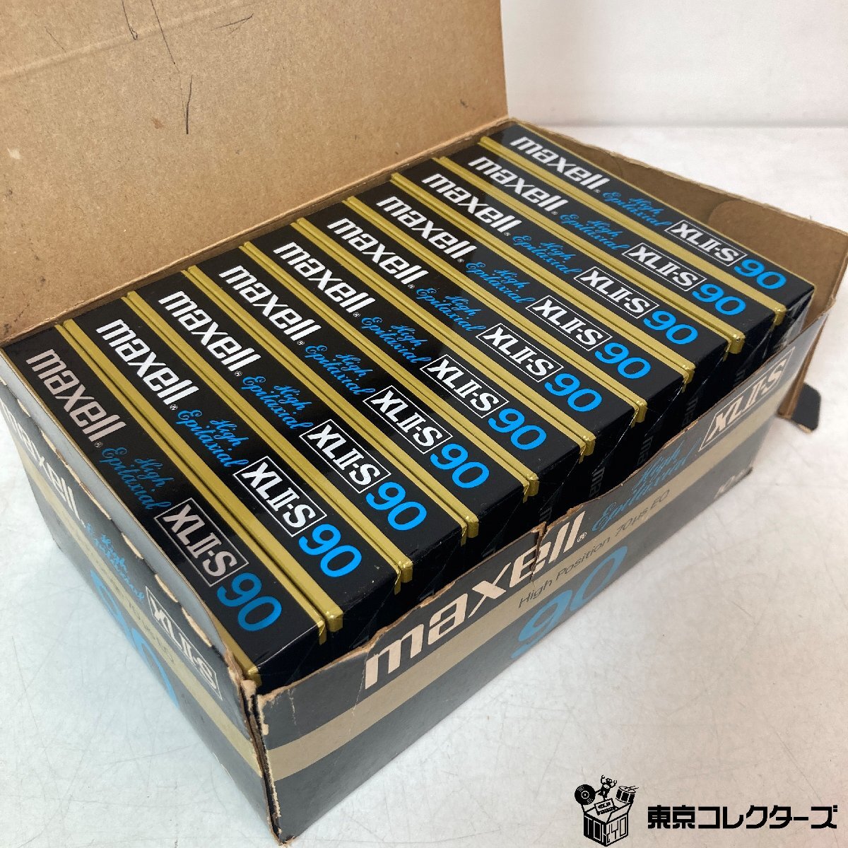 [ нераспечатанный совместно 10шт.@]mak cell кассетная лента XLⅡ-S 90 Hi Posi John { в коробке / трещина есть }High Position EQ:70μs сырой лента maxell*