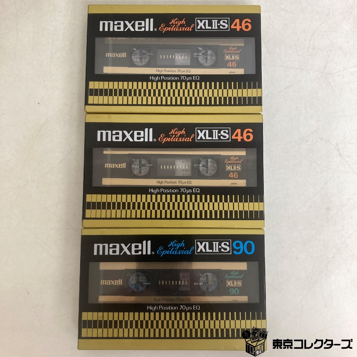 [ нераспечатанный совместно 3шт.@]mak cell кассетная лента XLⅡ-S 46 90 Hi Posi John High Position 70μsEQ сырой лента maxell*