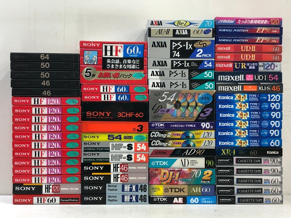[ нераспечатанный совместно 73шт.@] кассетная лента TDK[CDing-Ⅳ 54×3]SONY[XⅡ64]maxell[UDⅡ 60] др. metal Hi Posi обычный сырой лента ^