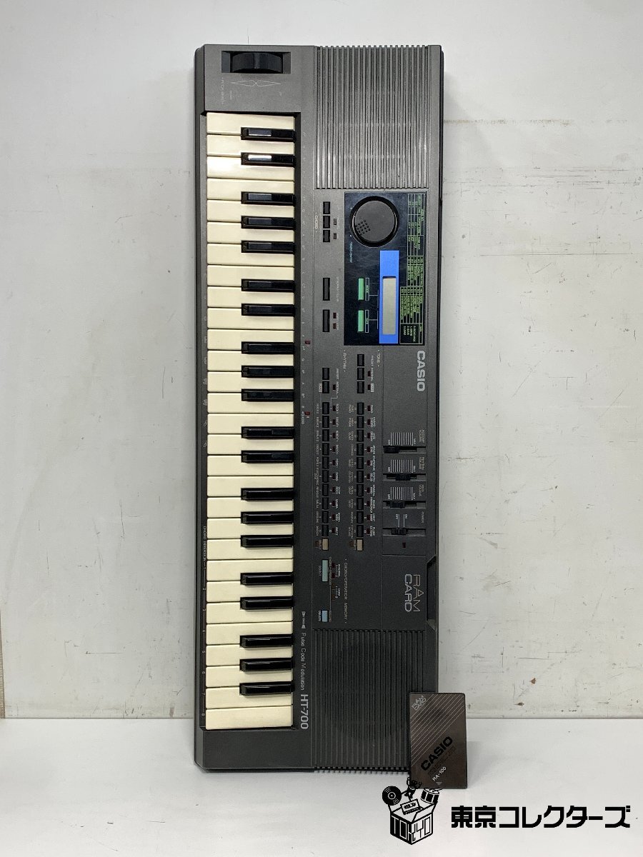 CASIO HT-700＜動作確認済み＞RAMカード RA-100付き カシオ 49鍵キーボード シンセサイザー MADE IN JAPAN ※引取り可 □_画像1