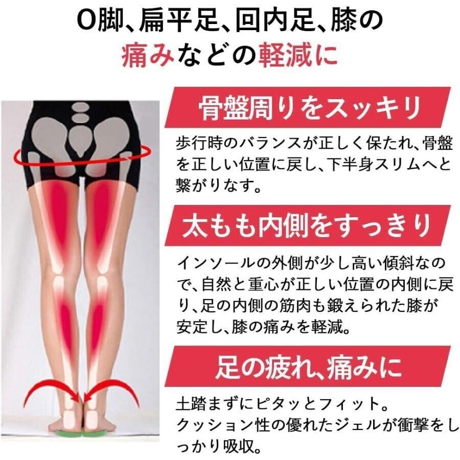 O脚矯正 インソール 矯正 足底筋膜炎 中敷き 土踏まず アーチサポート O脚 X脚 衝撃吸収 疲れにくい(Y-024)1_画像5