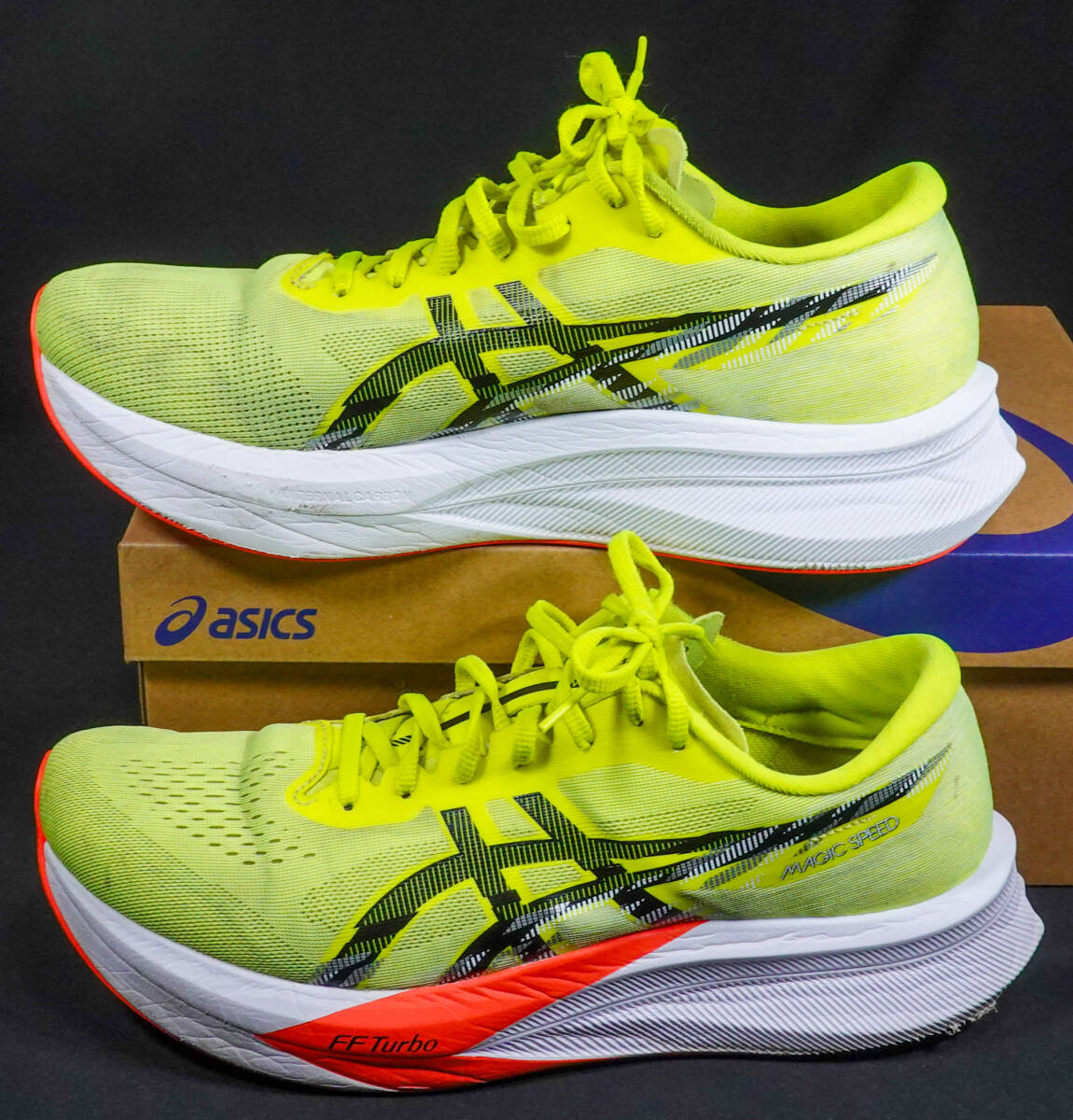 送料無料 ASICS アシックス MAGIC SPEED 4 メンズ ランニングシューズ 29.0 11.5 イエロー/ブラック 陸上マラソン長距離ジョギング_画像3