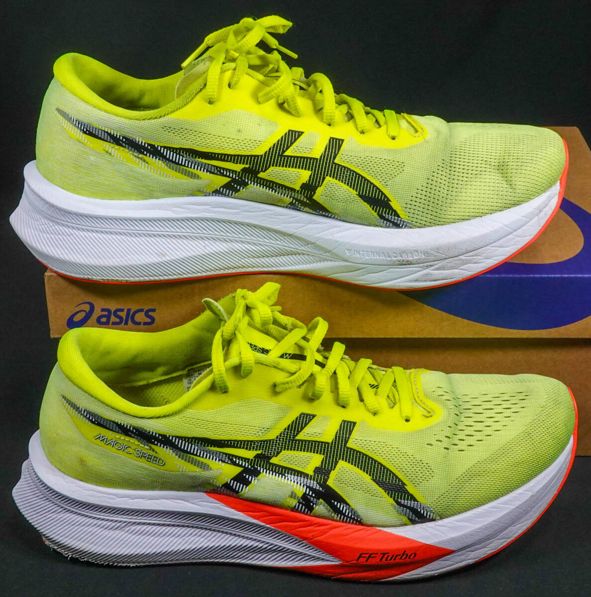 送料無料 ASICS アシックス MAGIC SPEED 4 メンズ ランニングシューズ 29.0 11.5 イエロー/ブラック 陸上マラソン長距離ジョギング_画像2