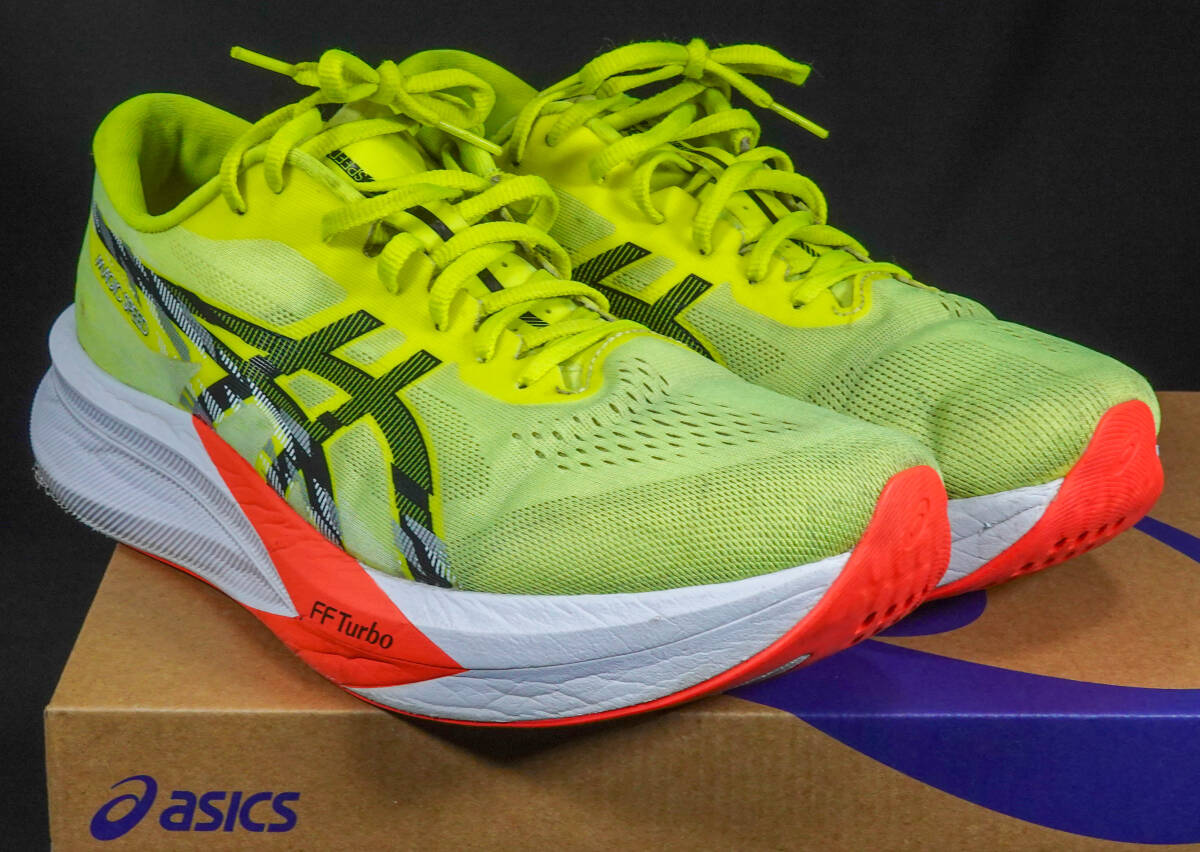 送料無料 ASICS アシックス MAGIC SPEED 4 メンズ ランニングシューズ 29.0 11.5 イエロー/ブラック 陸上マラソン長距離ジョギング_画像1