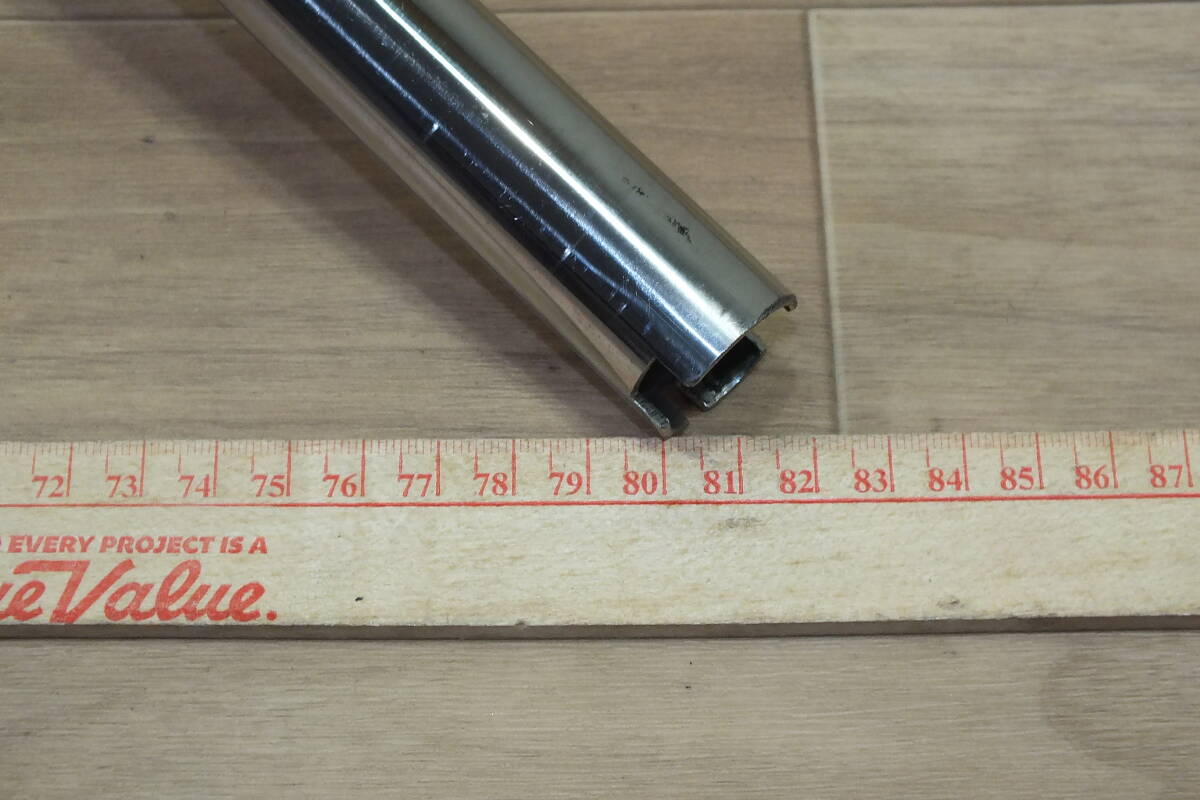 ◆ FLSTN/ソフテイルデラックス系 ステンレスハンドル 幅81㎝高８㎝引き17㎝ 中古美品 電子スロットル対応 ワイド・ロー系　FLSTFFLHRC　_画像5